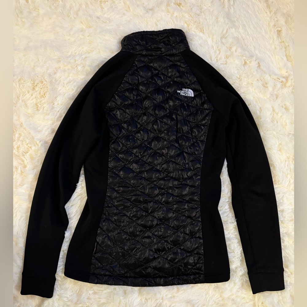 The North Face Quilted Hybrid Jacket Black Full Zip Stretch Sleeves - Picture 2 of 7